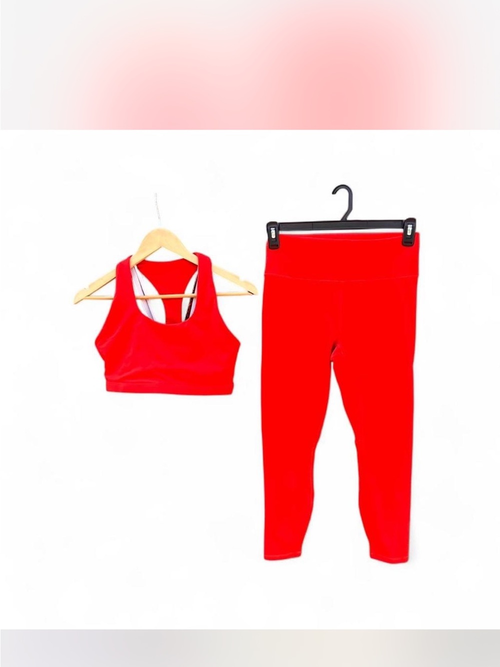 Fabletics PowerHold Red Active Set - Sports Bra/Leggings